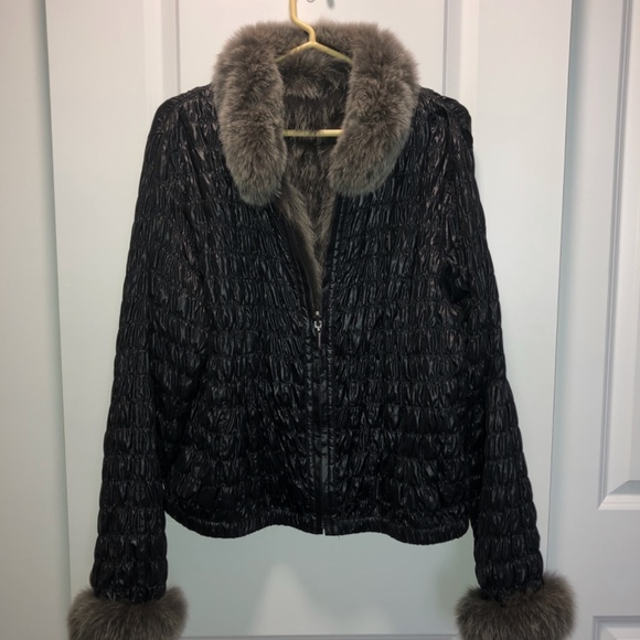 Reversible Bomber Jacket - All Weather & Rabbit Fur - Picture 2 of 3